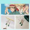 Brincos Pendentes Castelo Animado de Howl Com Gema Verde Estilosos e Elegantes