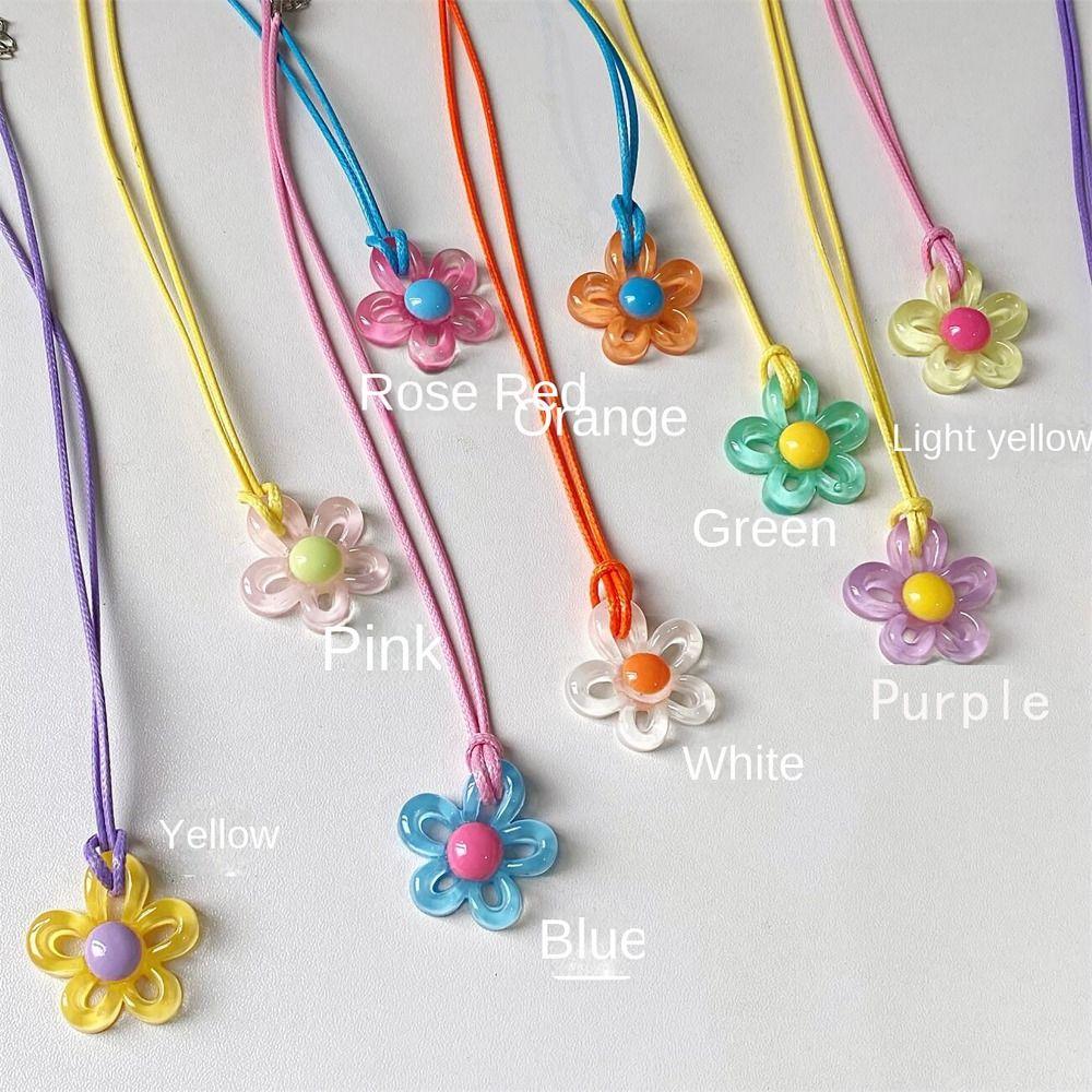 

Ожерелье с цветочным принтом в пасторальном стиле, универсальные ювелирные изделия INS, цепочка с милым воротником для женщин и девочек зелёный