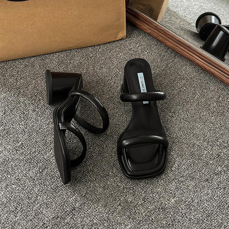 Fashion 2024 Summer Open Toe Women Silvery Slippers Fashion Elegant Slip On Soft Sole Shoes Ladies Outdoor Dress High Heel Sandalias