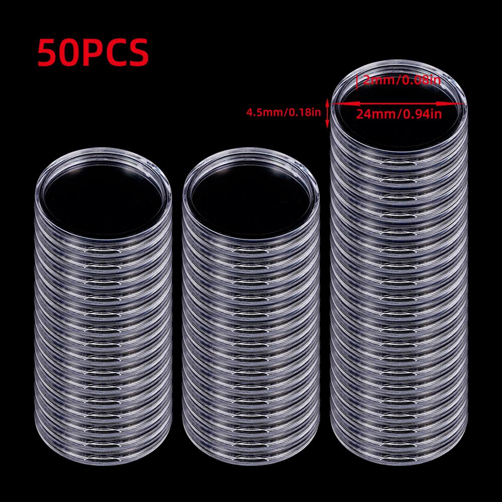 10/50/100Pcs 19-33mm Transparent Coin Cases Holder Coin Collecting Box Case Coins Storage Capsules Protection Boxes Container