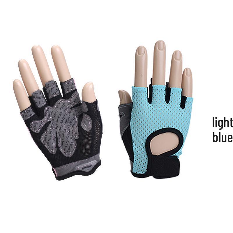 Women's Breathable Anti-Slip Half-Finger Fitness Gloves for Gym, Yoga, Cycling with Butterfly Mesh Design