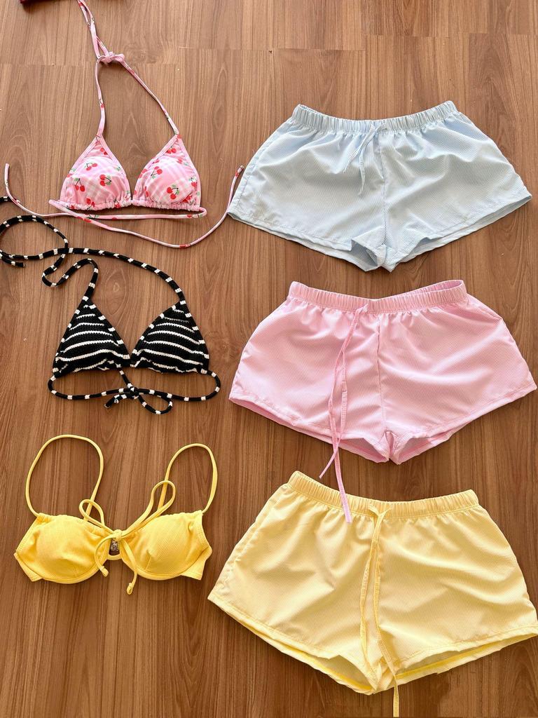 Lemon Yellow Three-Piece Bikini Set - Trendy Xiaohongshu Style for Women, Perfect for Sexy Vacation Photos