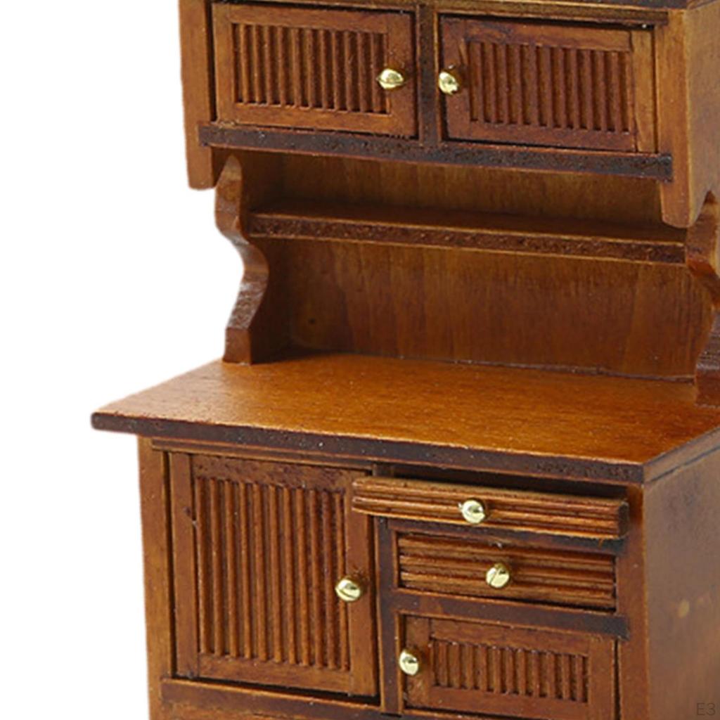 1/16 Dollhouse Bookcase Display Cabinet for Various Rooms Wood Furniture Accessory