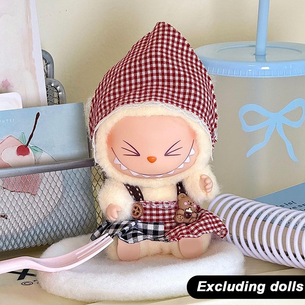 For 17cm Labubu Doll Clothes Fashion Clothes Dress Doll Clothes Color Match Overalls Dolls Accessories Cute Decoration Little Clothes