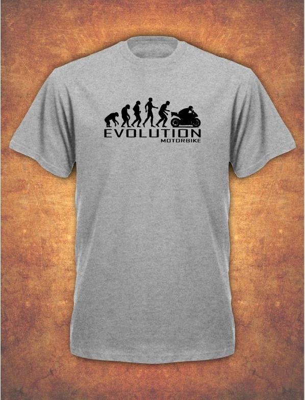 Evolution Of Motorbike Motorcycle Rider Bike Biker Mens T- Shirt Grey 2XL