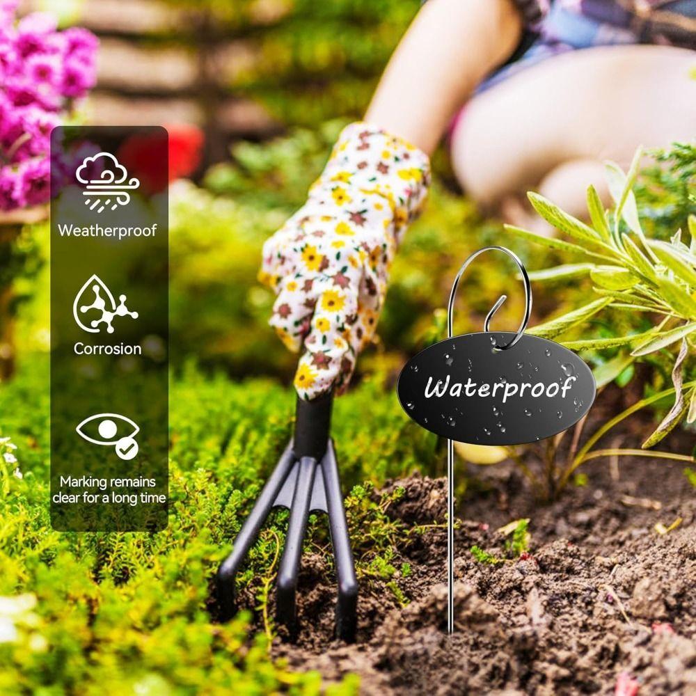Acrylic Material Plant Labels Weatherproof Heavy Duty Garden Labels Decorative Design Metal Construction Garden Stakes