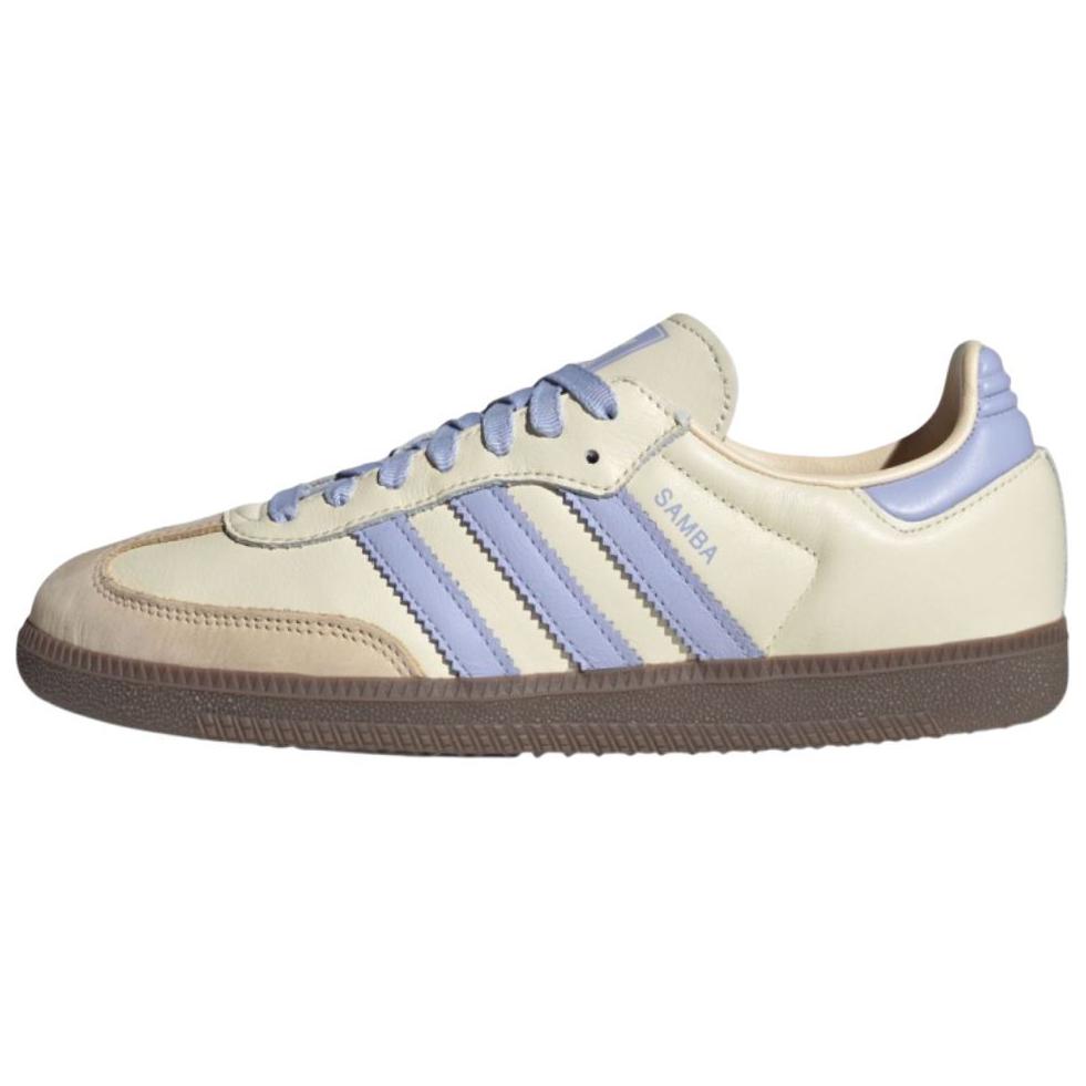 

adidas Samba OG кремово-бело-фиолетовые женские кроссовки фиолетово-песочно-стратовые JI2678 35⅔