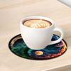 Drink Coasters Mat 6X Anti-slip Round Coasters Mat Heat-resistant Table Cup Coasters For Coffee Bar Living Room Countertop
