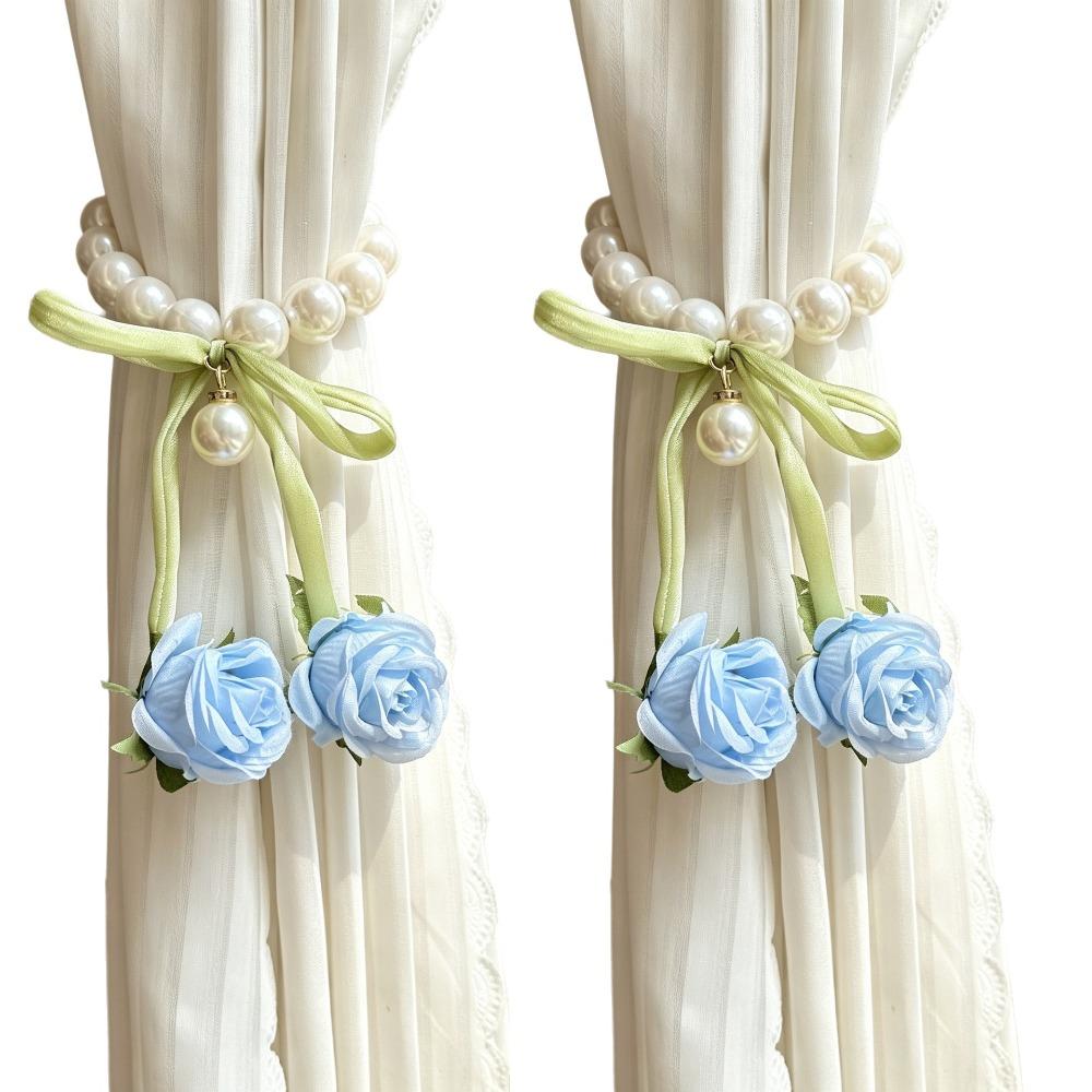 

2PCS Pearl Magnetic Buckle Magnetic Buckle Curtain Tie Decorative Curtain Buckle Sheer Curtains