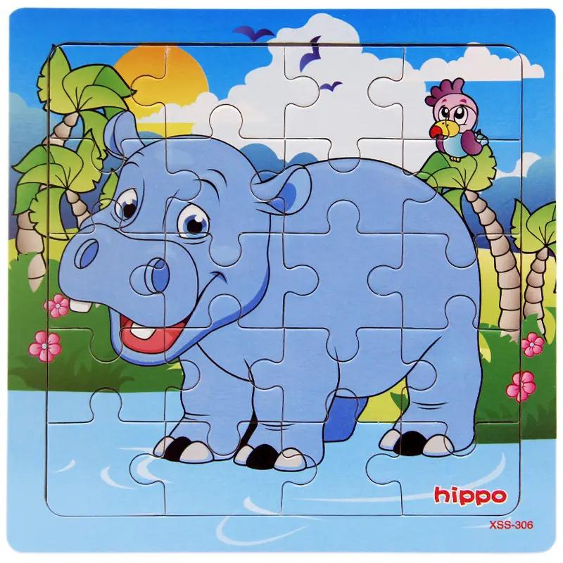 Toys Educational Cute Cartoon Baby Puzzle Wooden Small Piece Train Toy Wooden Jigsaw Puzzle For juguetes educativo Kids Children