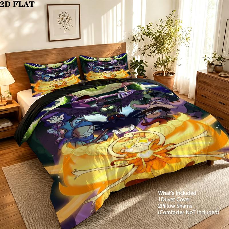 Star Butterfly Pattern Bedding uilt Set uilt Cover Pillowcase Home Decoration Birthday Gift (1 * duvet cover + 2 * pillowcase without core)