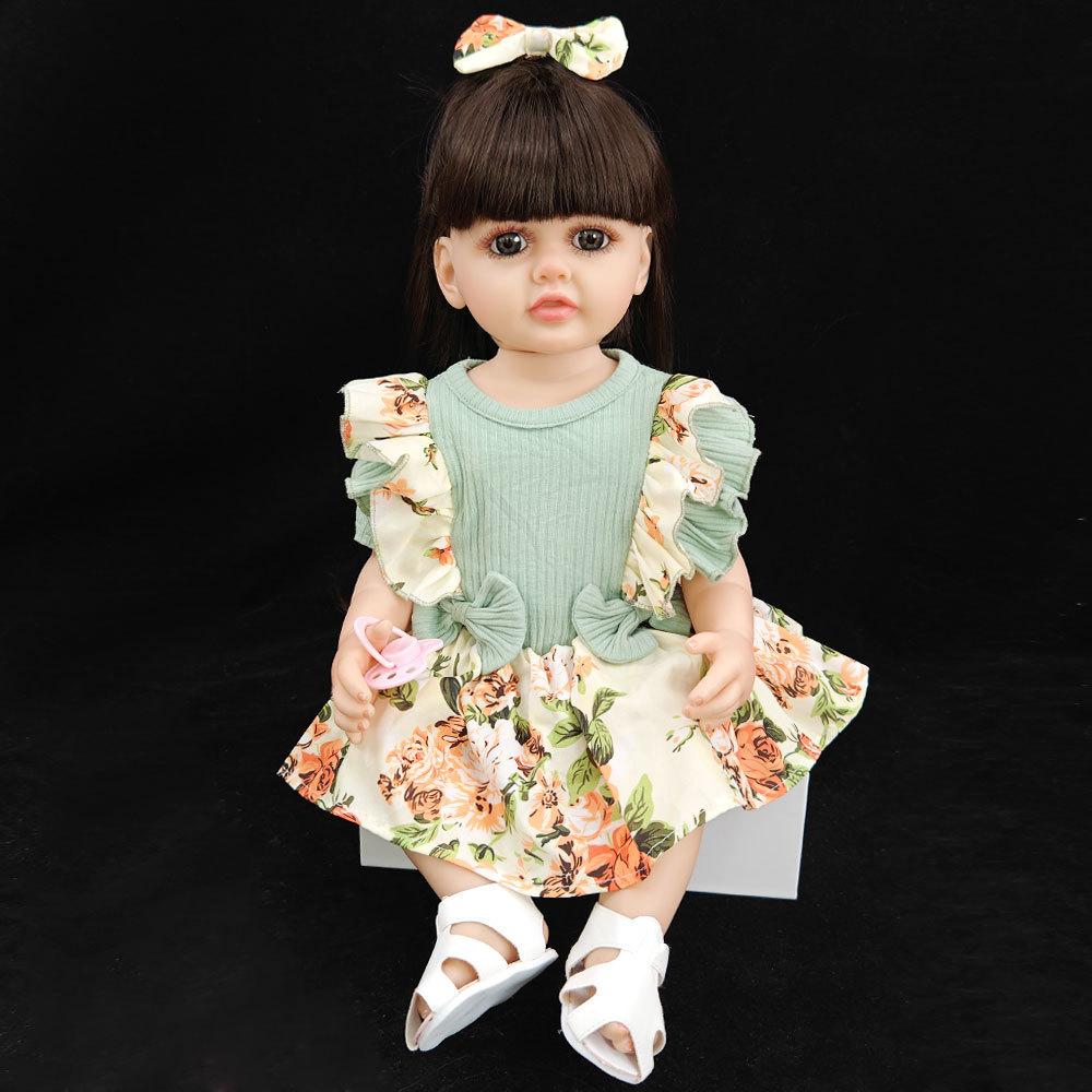 55CM Full Body Soft Silicone Reborn Toddler Doll Lifelike Soft Touch High Quality Doll Gifts for Children home Birthday Christmas gifts