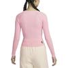 Nike Valentinstag Serie Sportbekleidung Logo V-Ausschnitt Training Freizeit Langarm T-Shirt SS24 Damen Oberteile Soft-Pink HF1133-631