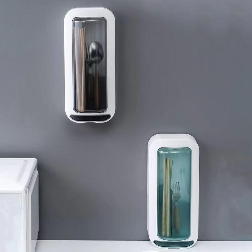 Dustproof Rotatable Toothbrush Holder Wall Mounted Chopsticks Cage  Household