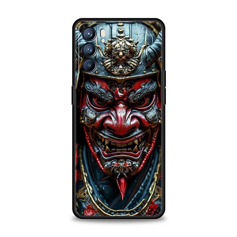 Japan Ghost Face Samurai Case For Oppo Reno14 Reno13 Reno12 11 F 10 Find X5 X9 Pro A54 5G A53 A52 A9 A78 4G A79 A80 A98 Cover