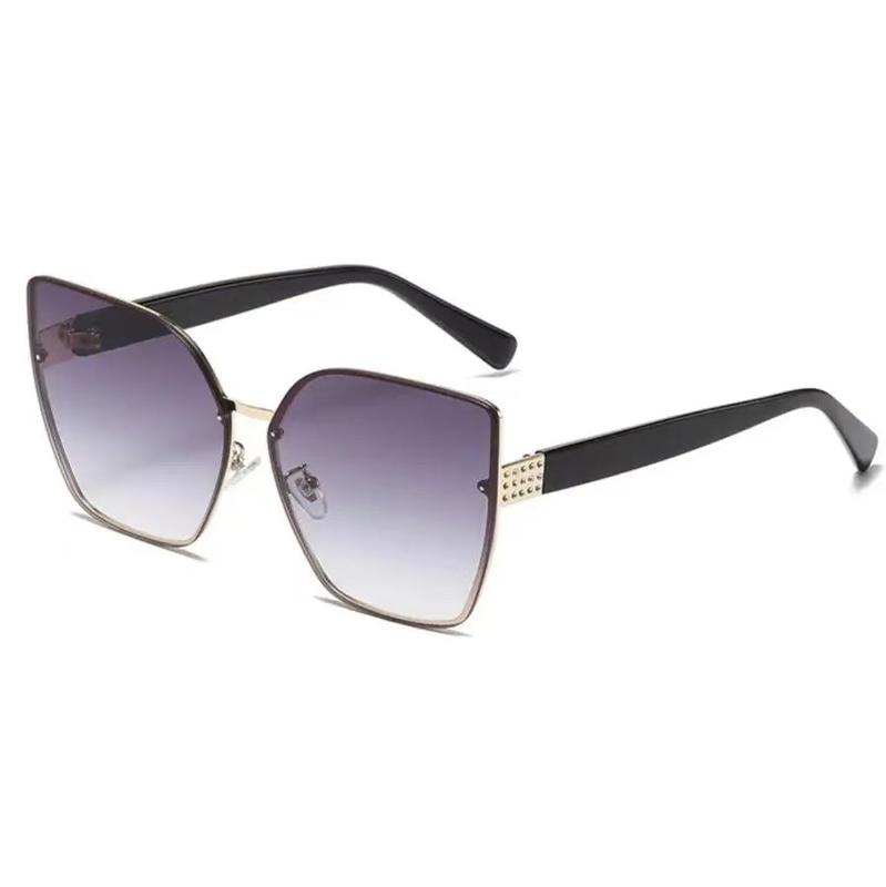 New Style Of Personalized Large Frame Cat Eye Sunglasses Women's Trendy Diamond-set Sunglasses Fashionable Sunglasses 22046