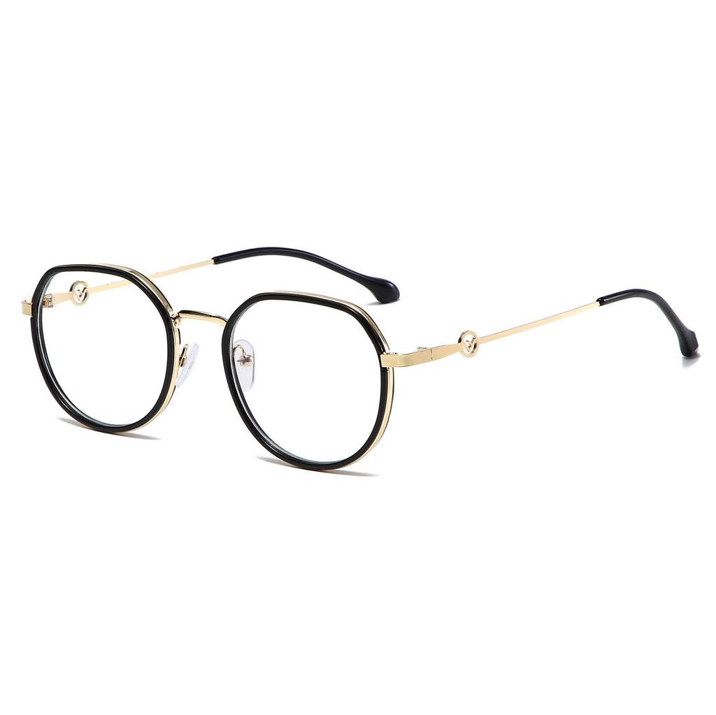 Trendy Women's Anti-Blue Light Metal Eyeglass Frames - Slim, Fashionable, and Prescription-Ready.