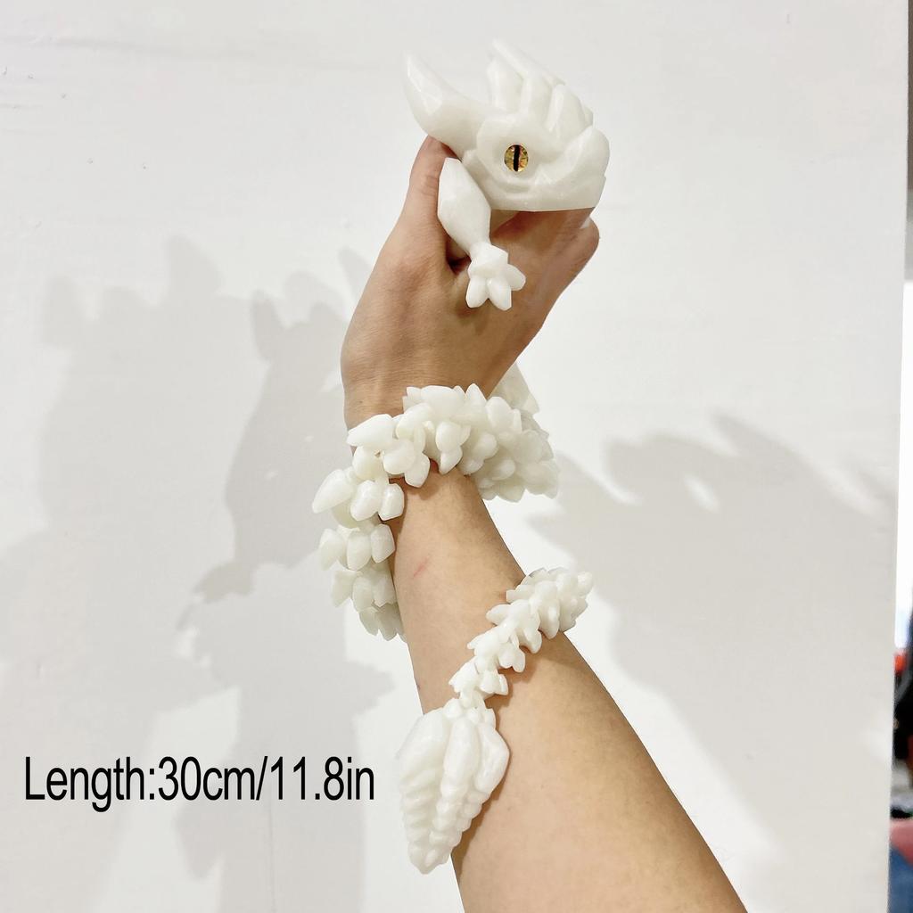 3D Printed Horned Dragon Joints Movable Dragon Simulation Animal Model Toy Cute Figurine Ornament Creative Desktop Decor