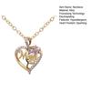 Heart Pendant Rhinestone Love Heart Charm Flower Necklace Mom Necklace Women Necklace Mother's Day Birthday Gift