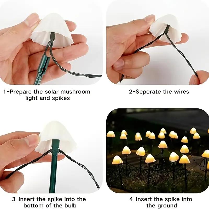 1pc 20/30 LED Solar Small Mushroom Lights Outdoor Garden Decoration Solar Fairy Lights For Yard Porch Wedding Party Lawn Decor