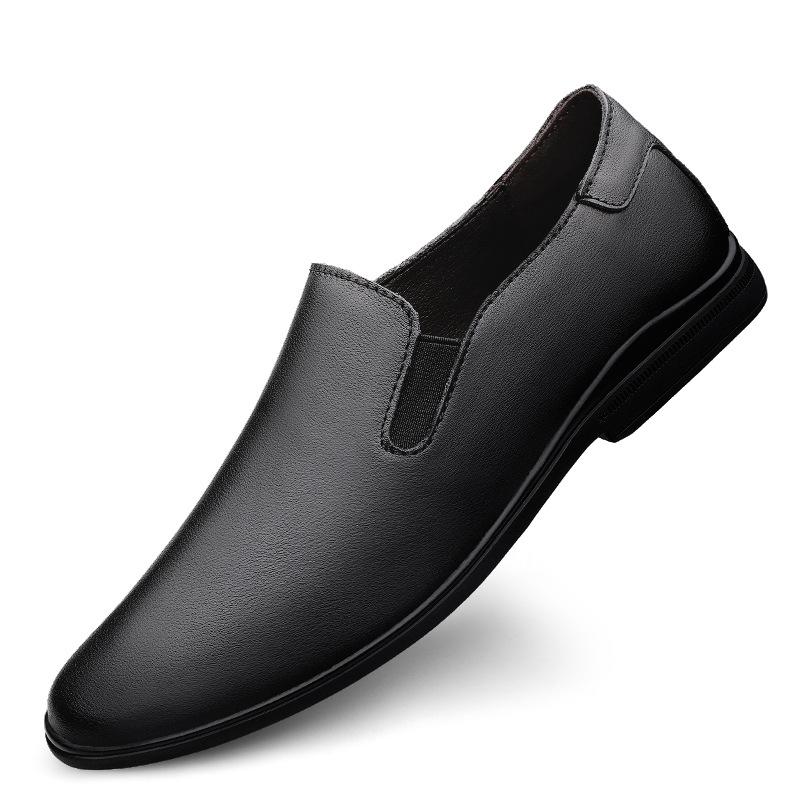 

Простая мужская обувь Обувь Doudou повседневная кожаная обувь мужская дышащая мягкая подошва обувь для ленивой езды на одной педали 45 чёрный