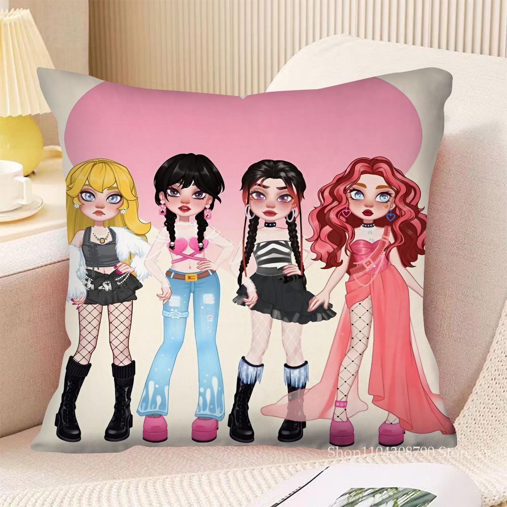 Anime Rainbow High Doll Pillow Case Fashion Square Pillowcase Bedroom Sofa Room Ins Decoration Leisure Cushion Cover 40x40