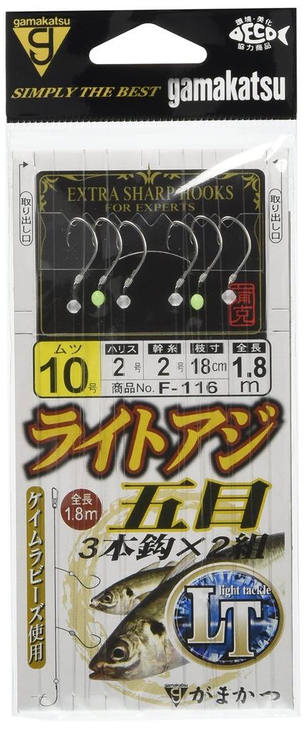 Gamakatsu Light horse mackerel Gomoku device 3 hooks F116 No.