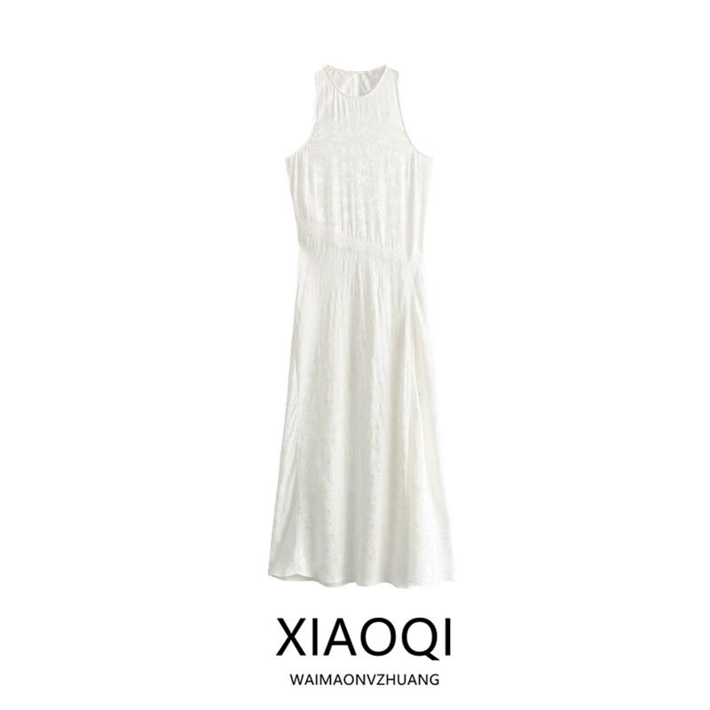 Fashion Style 2024 Summer New Arrival Women's Stylish Elegant Lace Jacquard Mid Length Long Length Dress 1165/075