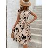 New Fashion Printed Daily Versatile Women'S Summer Loose And Casual Solid Color Cotton And Hemp Long Dress