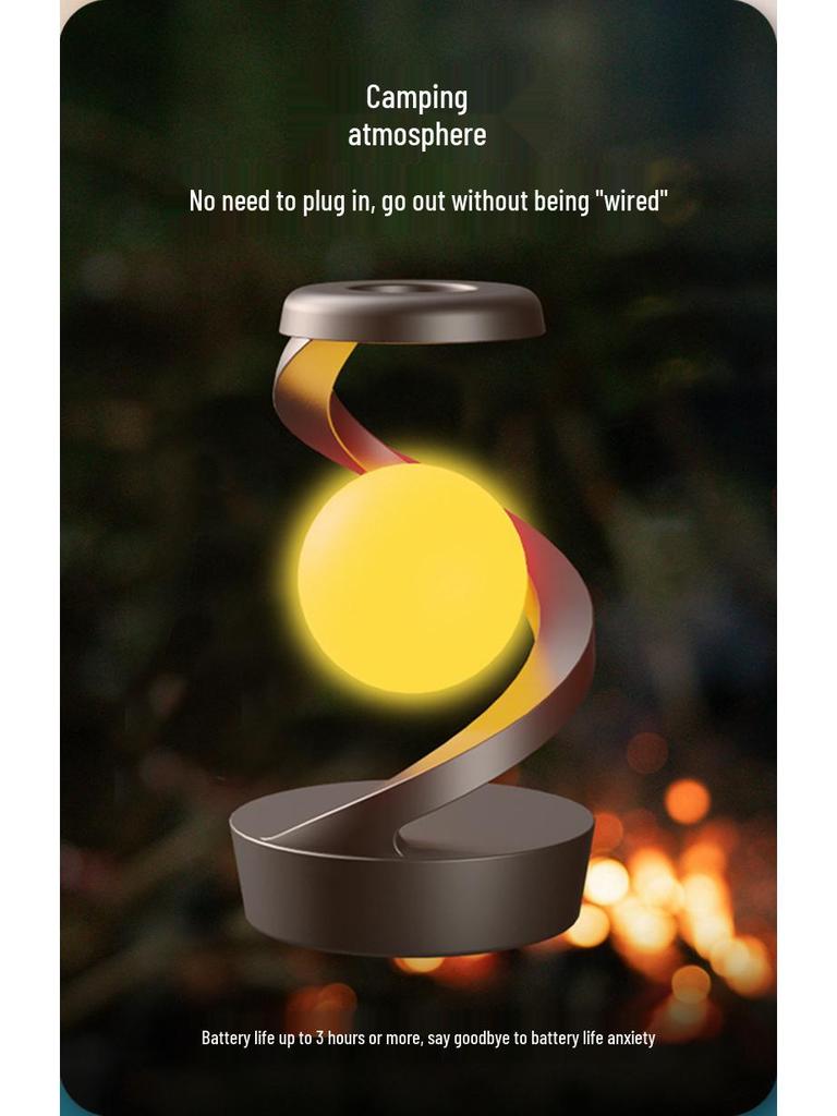 Induction Table Lamp: Rotating Seven-Color Atmosphere Light with Wireless Phone Charging