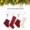 Scratch-Free Christmas Stocking Holder Metal Fireplace Stocking Hanger for Fireplace Mantel Xmas Party Decoration