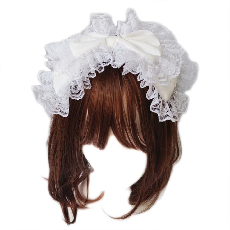

Lolita Maid Cosplay Hair Accessory Headband Japanese Lace Big Bowknot Headdress