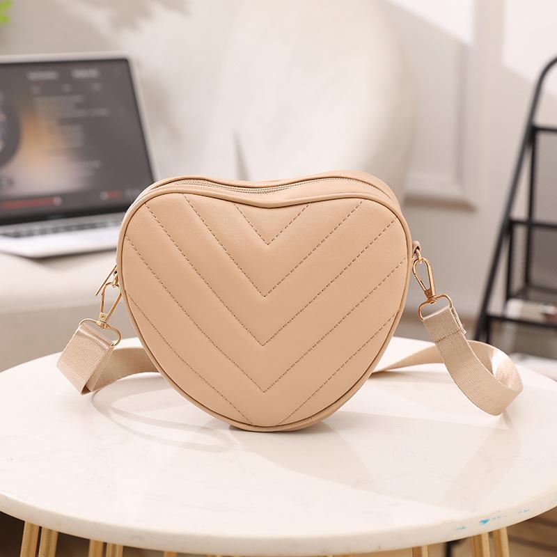 2025 sweet love messenger bag personalized shape V-embroidered shoulder women's bag mini mobile phone bag