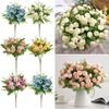 15 Heads Tea Rose Artificial Flower Multicolor Faux Flower Simulation Rose Flower  Home Decoration