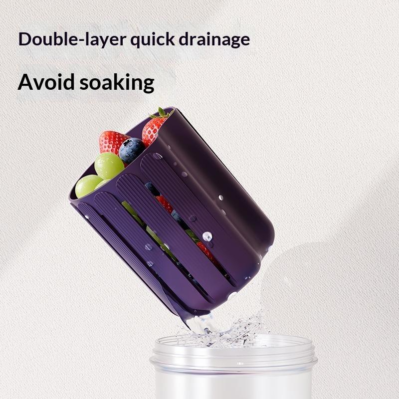 Hot Sale INS Style Leak Proof Storage Cup Draining Type Folding Handle Fork For Salad Breakfast School Office Picnic Carry
