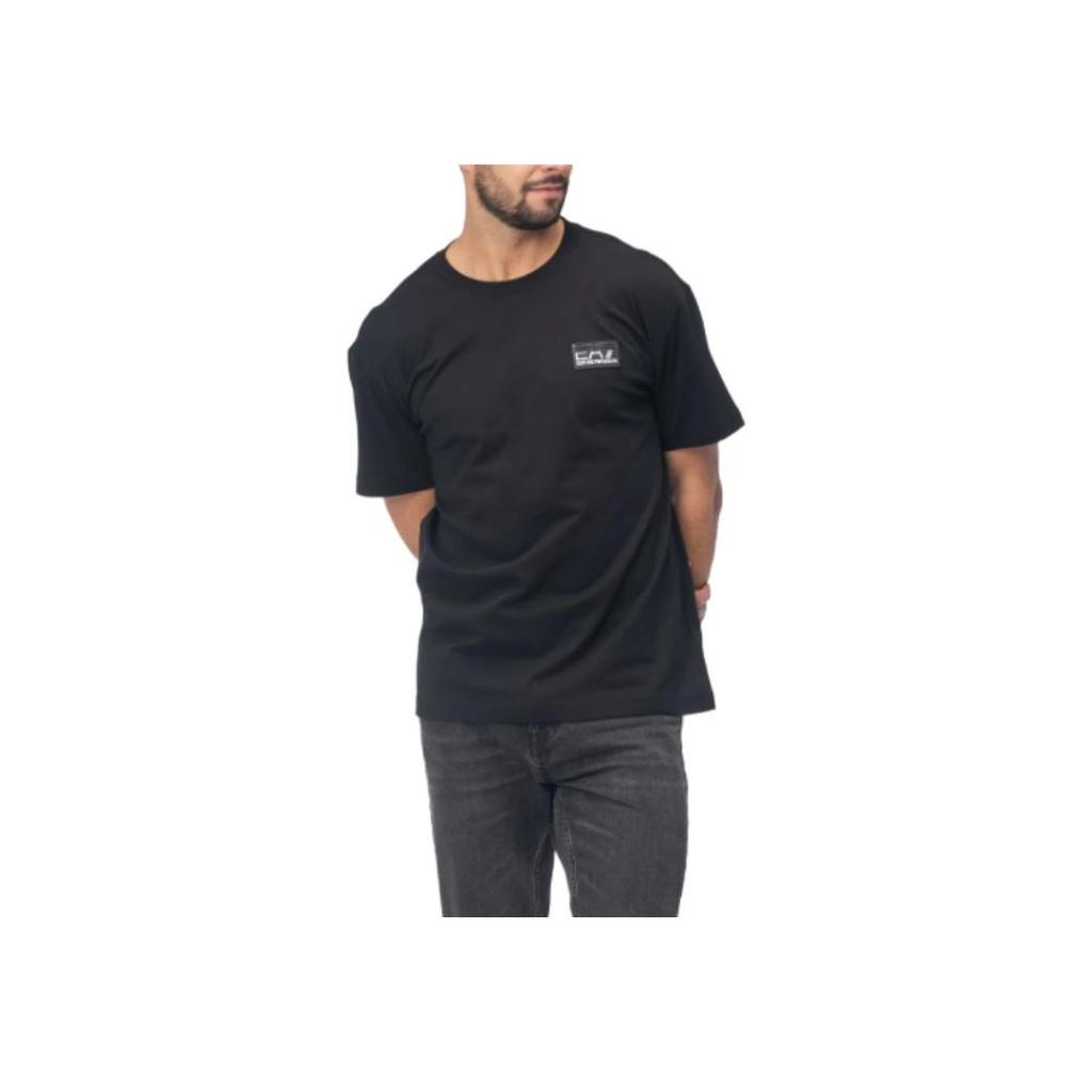 Emporio Armani EA7 Round Neck Letter Print Pullover Short Sleeve T-Shirt Men Tops Black 6RPT01PJNVZ1200