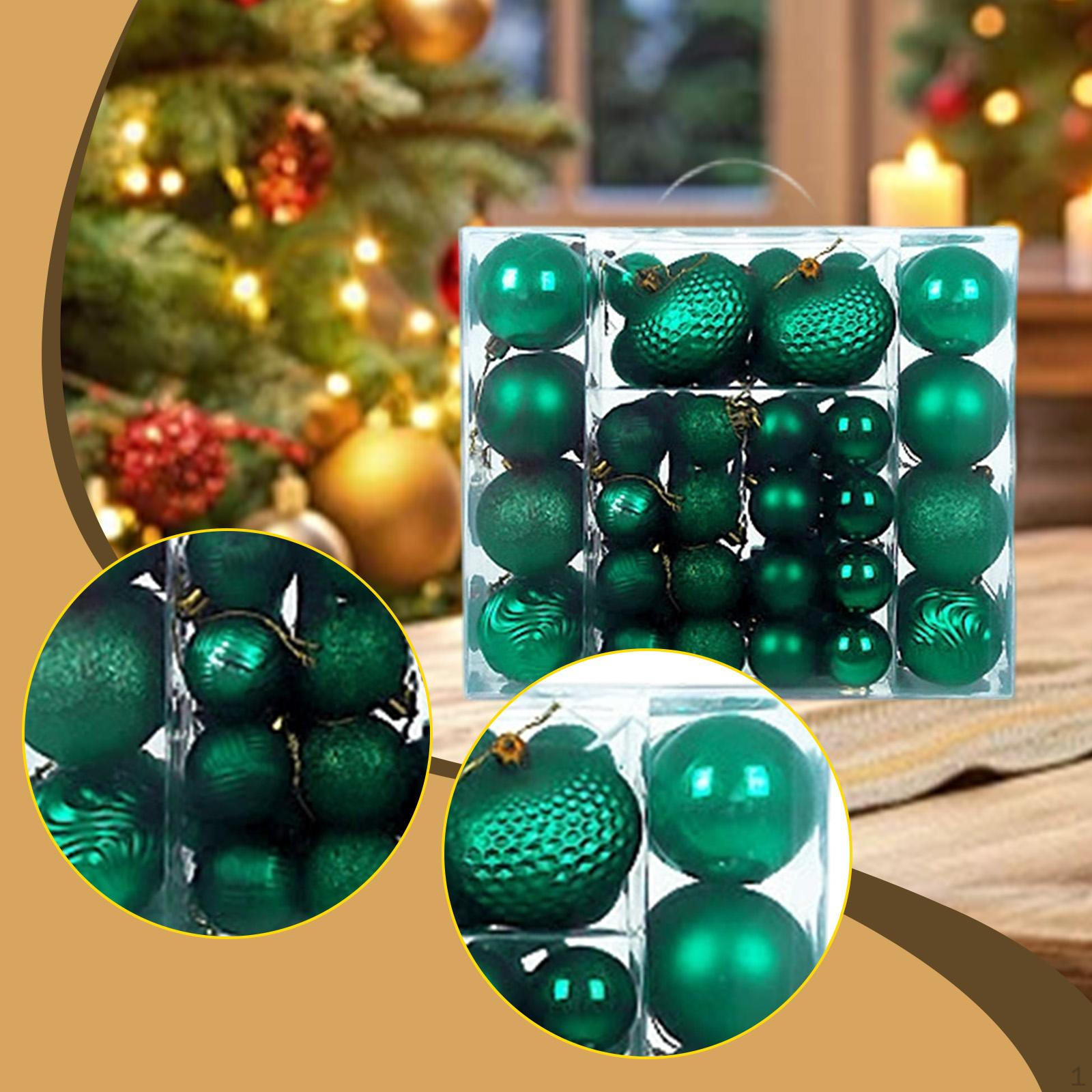 

48 штук Рождественские шары-украшения Подвесной декор с петелькой для зелёный