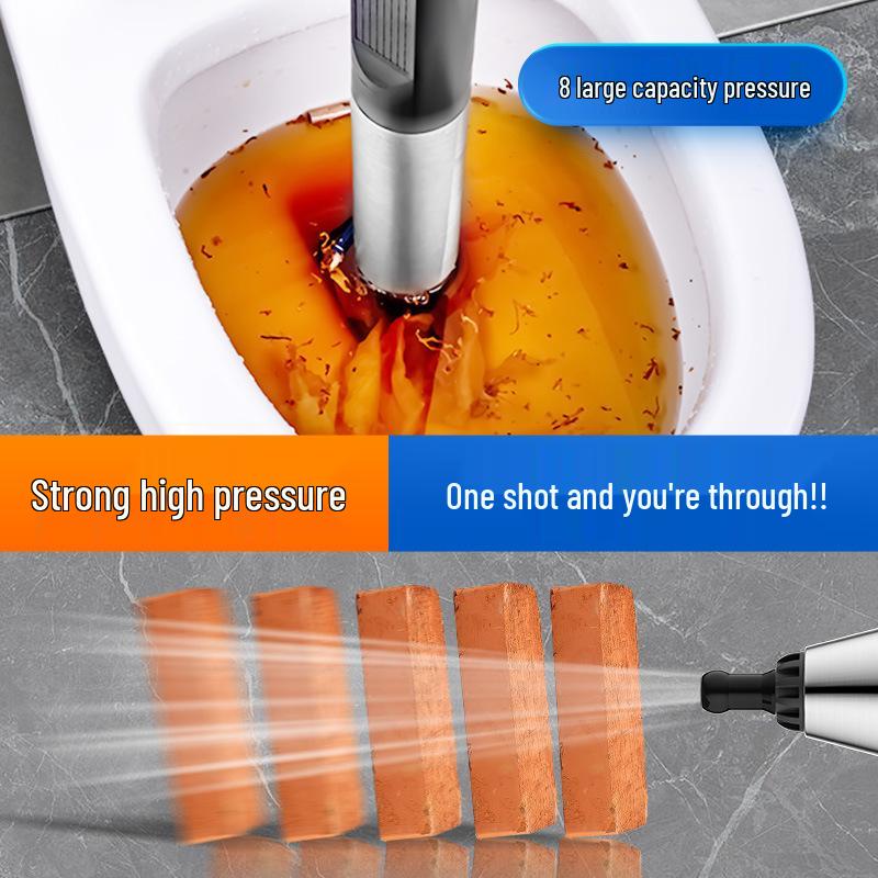Stainless Steel Kitchen & Bathroom Floor Drain Dredger | Pneumatic One-Shot Pipe Cleaner
