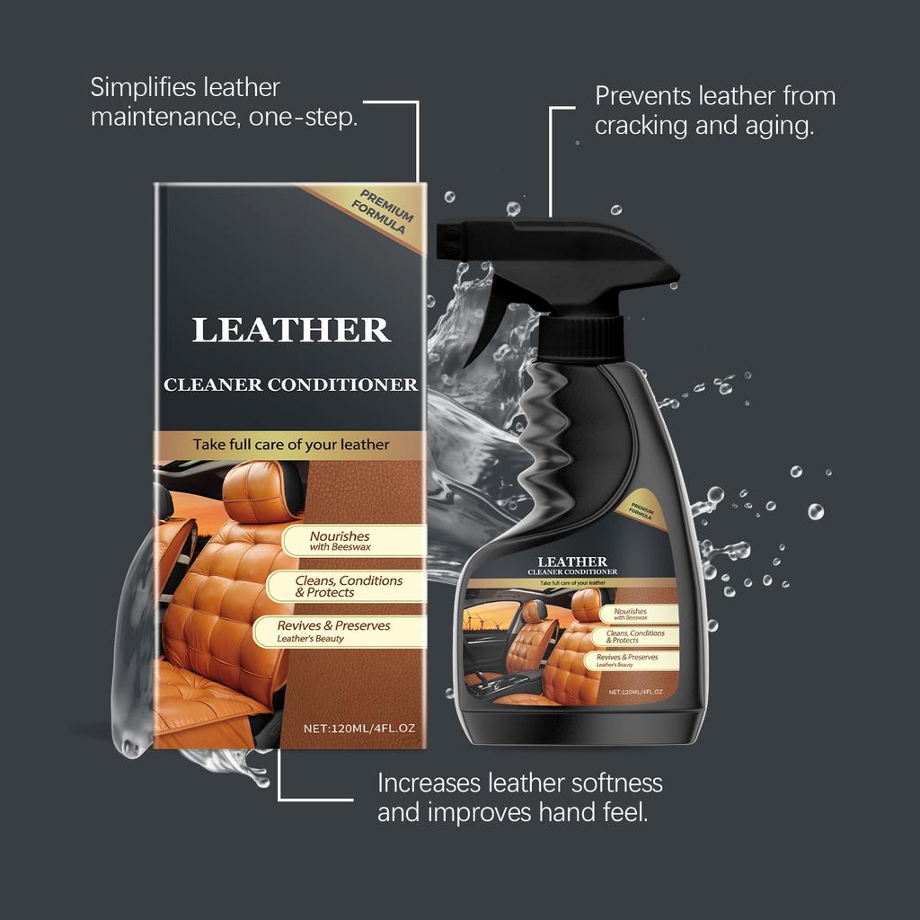 Leather Care Agent Furniture Leather Bag Sofa Car Seat Cleaning Decontamination Leather Cleaner 120ml