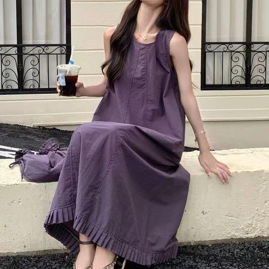 Korean Fashion Dress With Knitted Fabric And Hood For Casual And Travel Use