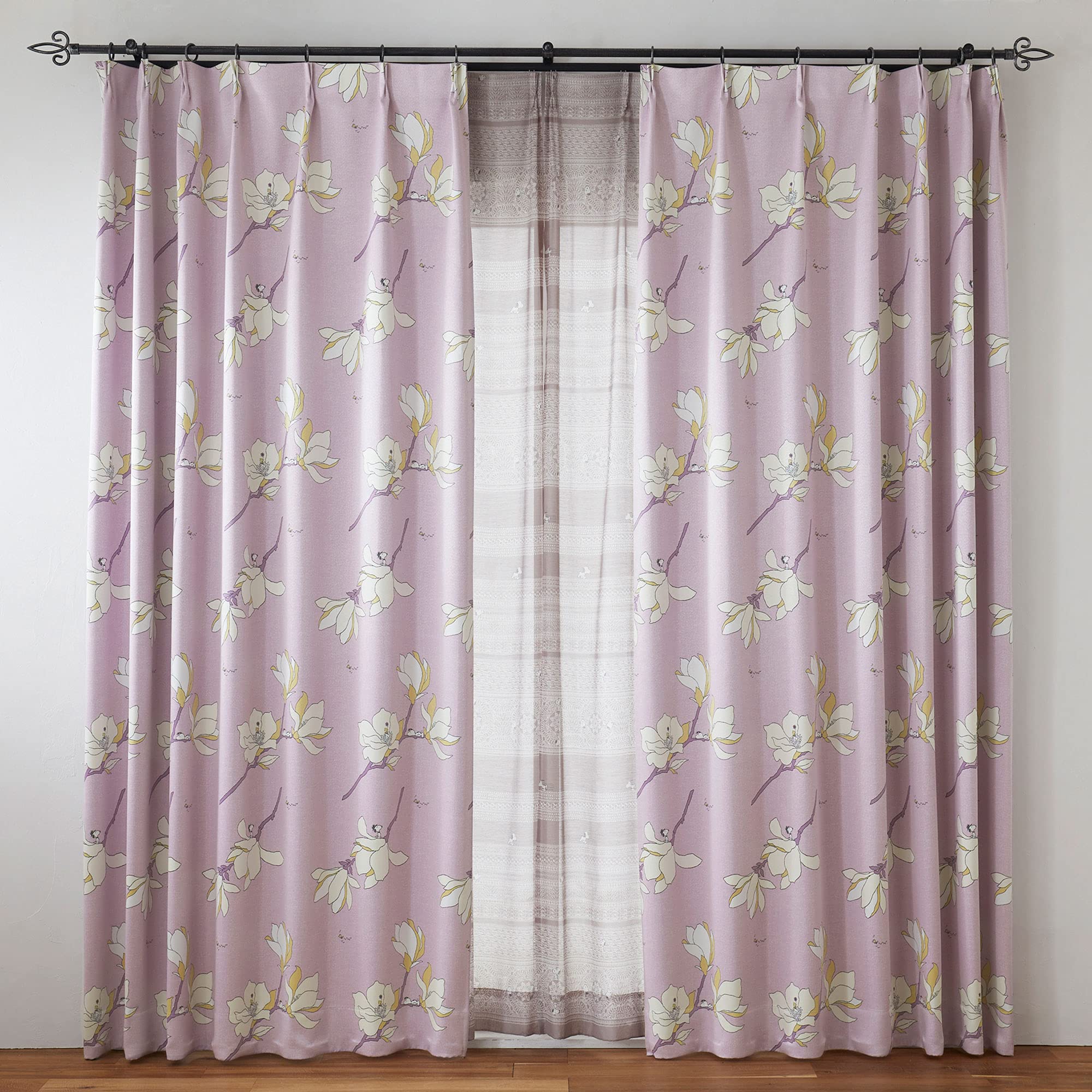 

Suminoe Magnolia Park Занавеска 1 100 x 200 Складка изделия, Панель, см, Номер 323-75530 розовый