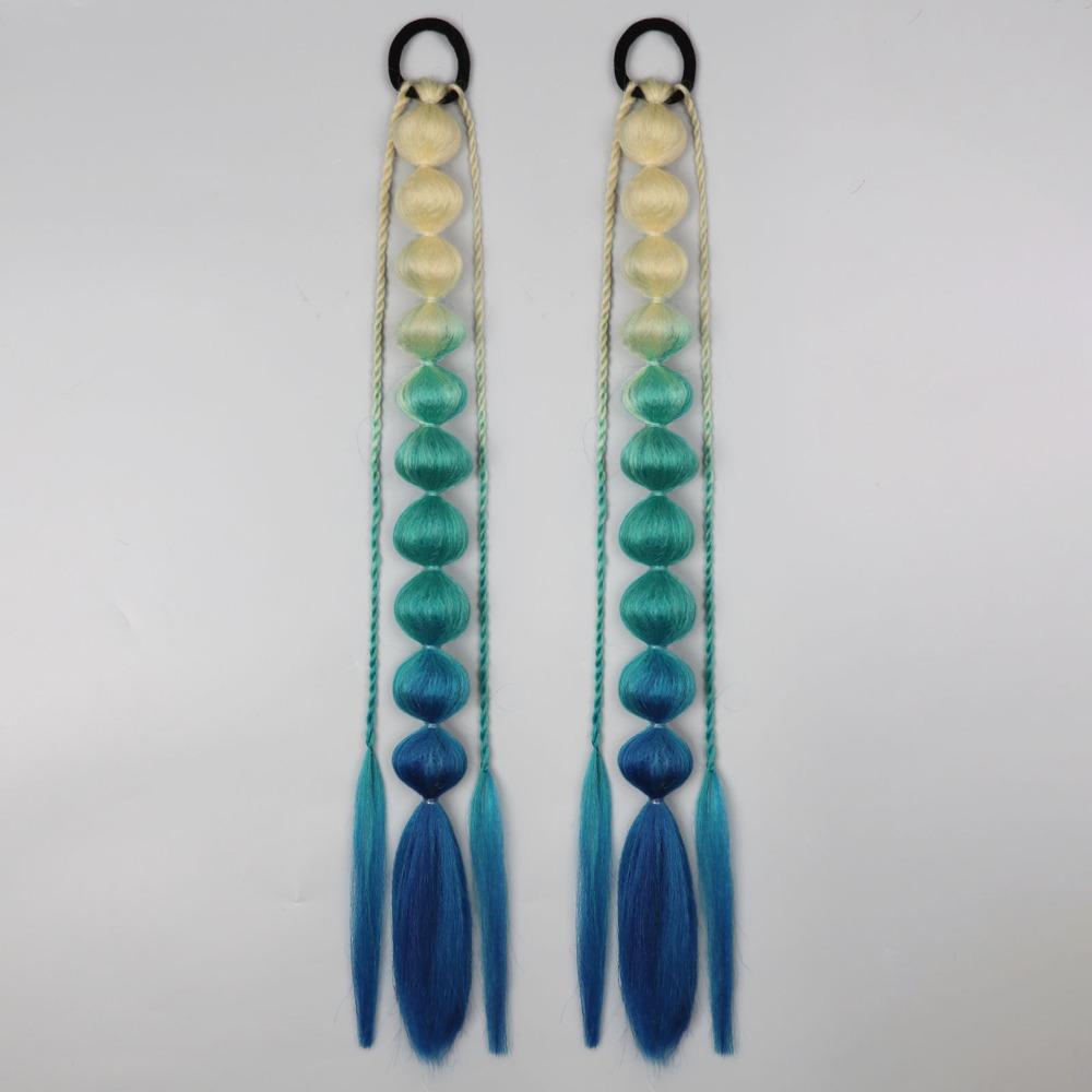 2Pcs Colorful Twist Braid Bulk Lantern Braid Braided Ponytails Natural Bubble Jumbo Braid for Women