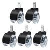 1/5Pcs Universal Desk Chair Wheels 360-degree Rotation Double Wheel Design Office Chair Caster Silent 2 Inch