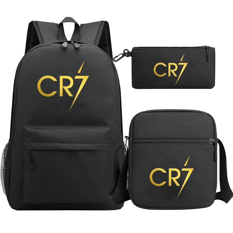 Girlsiii Shoes Unisex Kids Blue/Pink/Purple Cr7 Star Surrounding Youth Backpack Pencil Case Children's Student Schoolbag Set