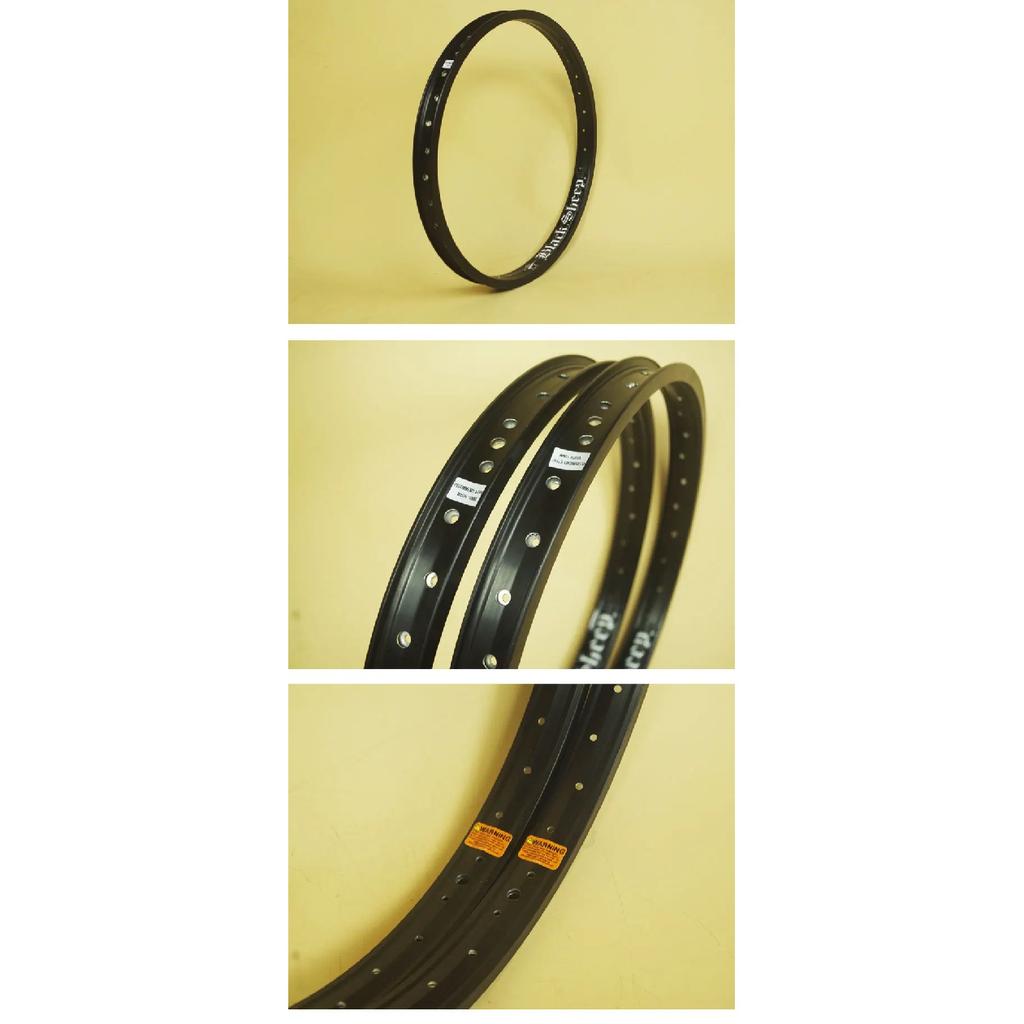20 "BMX Bike Rim A Circle Double 36-Hole Action Street Knife Ring Black Rim