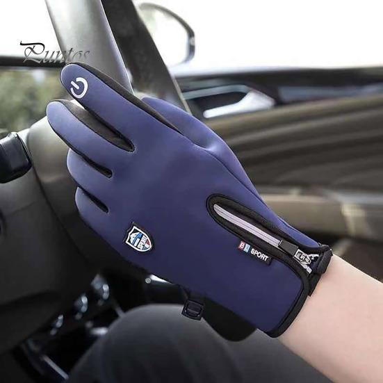 Waterproof Winter Gloves Thermal Windproof Cycling Fleece Lined Touch Screen Warm Finger with Non-Slip Palm for Men Women Skiing Driving Hiking