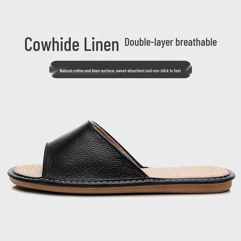 Unisex Four Seasons Linen Indoor Slippers 42-43