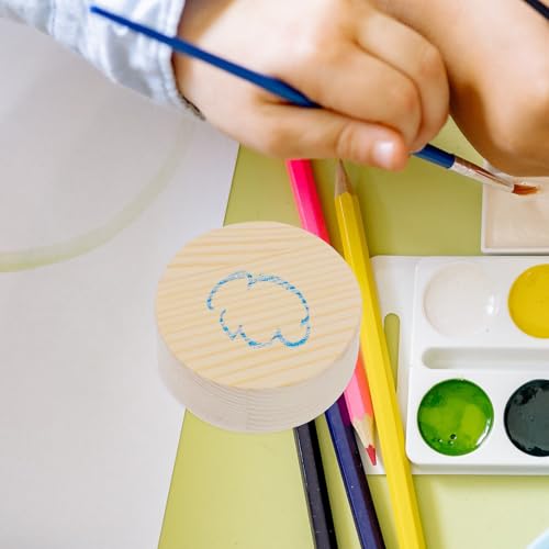 EXCEART Wood Slices, 5x5x0.8cm, Set of 10, Natural Round Wood Pieces, Paintable for DIY Crafts, Handmade Decorations, Coasters, and Photo Props