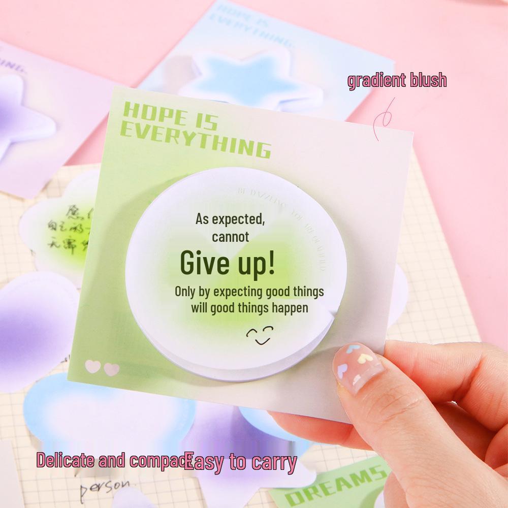 Colorful Irregular Heart Gradient Sticky Notes - Self-Adhesive Halo Blush Memo Paper