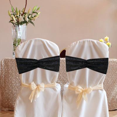 Fascia per schienale per sedia, riutilizzabile, elegante, di lunga durata, con paillettes, per decorazioni per feste, banchetti nuziali